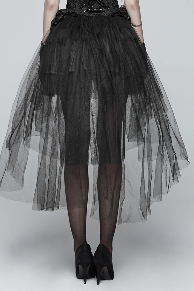 Lolita Skirt - Multi-layer, Black, Women's Style, Gothic Style, Lace Trim - additional product view 3