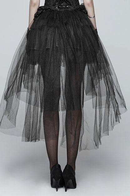 Lolita Skirt - Multi-layer, Black, Women's Style, Gothic Style, Lace Trim - additional product view 3
