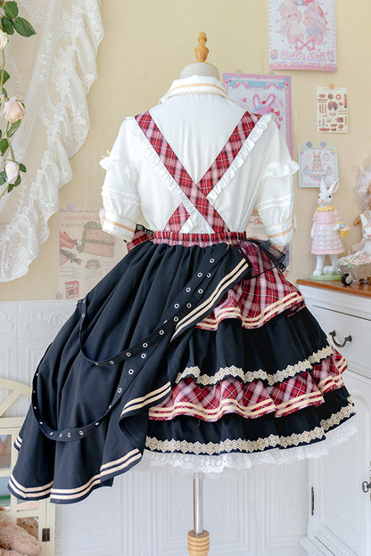 Lolita Skirt - Multi-layer Print, 3 Colors, Printed, Sweet Style, Bow Detail - additional product view 3
