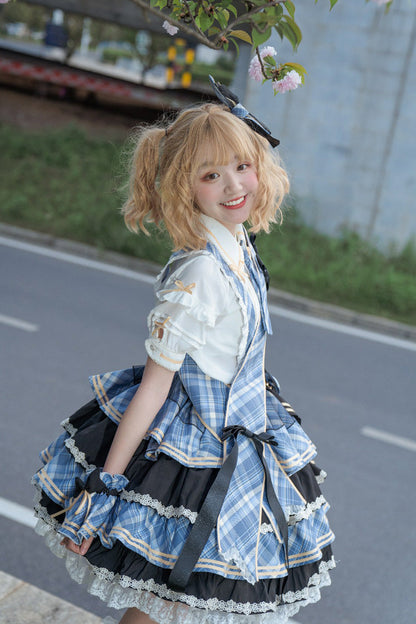 Lolita Skirt - Multi-layer Print, 3 Colors, Printed, Sweet Style, Bow Detail - additional product view 5