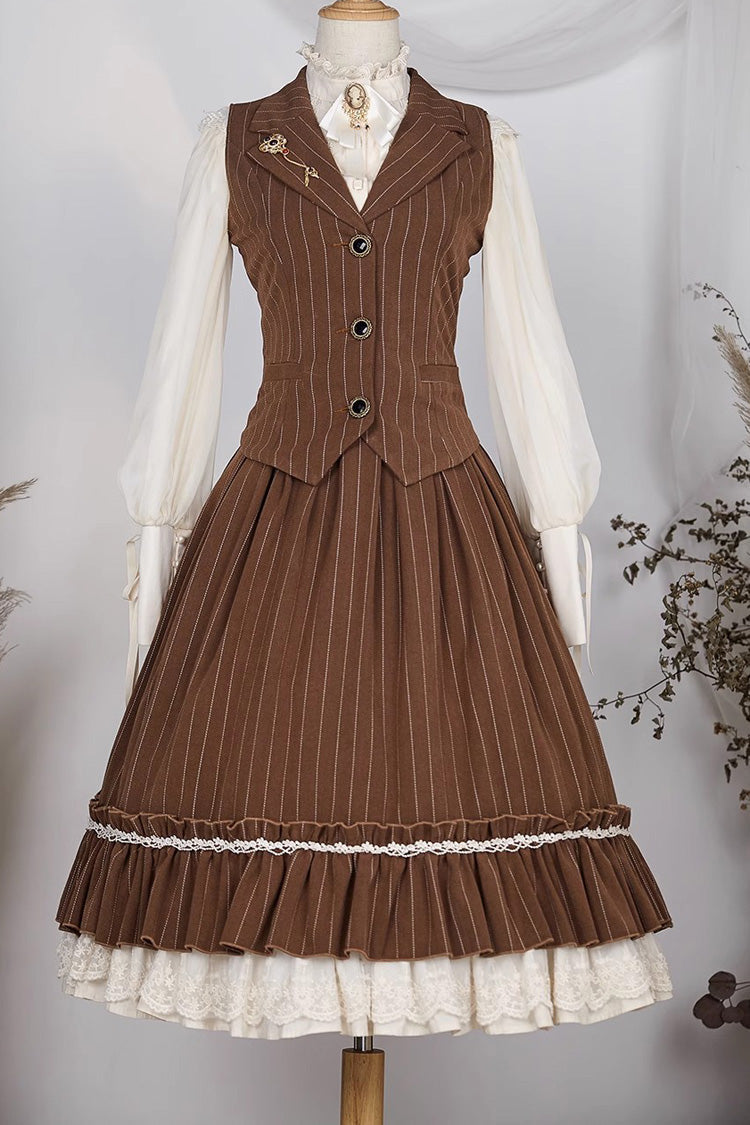 Lolita Skirt - Multi-layer Striped Print, 3 Colors, Striped, High Waist, Ruffled - additional product view 17