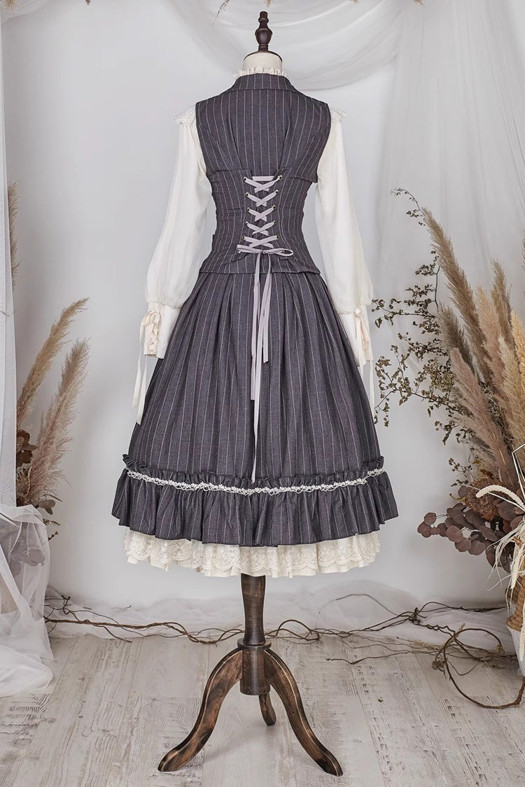 Lolita Skirt - Multi-layer Striped Print, 3 Colors, Striped, High Waist, Ruffled - additional product view 22
