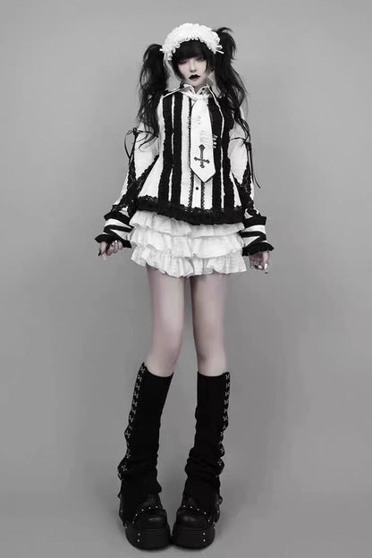 Lolita Skirt - Multi-layered Ruffle Jirai Kei, 2 Colors, Ruffled, Sweet Style - additional product view 5