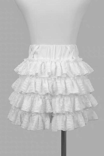 Lolita Skirt - Multi-layered Ruffle Jirai Kei, 2 Colors, Ruffled, Sweet Style - main product image