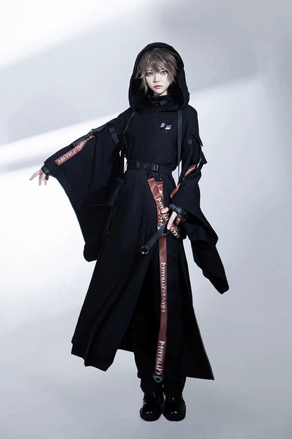 Lolita Skirt - Nameless Blade, Black, Stand Collar, Long Sleeves, Gothic Style - additional product view 4