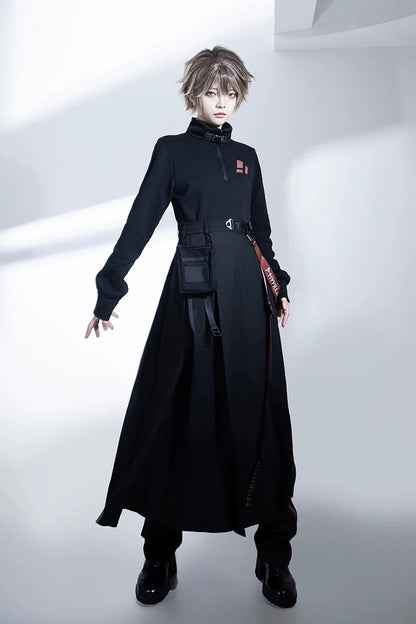 Lolita Skirt - Nameless Blade, Black, Stand Collar, Long Sleeves, Gothic Style - additional product view 6