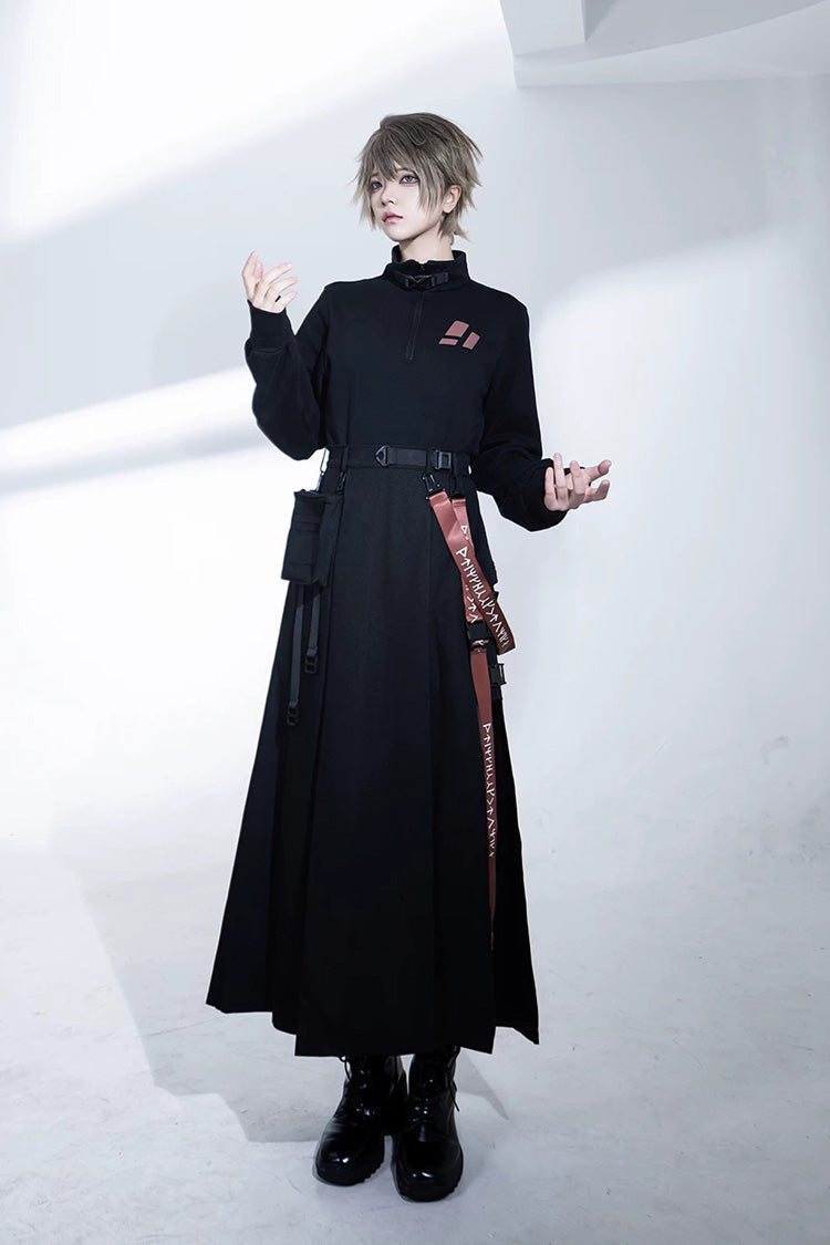 Lolita Skirt - Nameless Blade, Black, Stand Collar, Long Sleeves, Gothic Style - additional product view 7