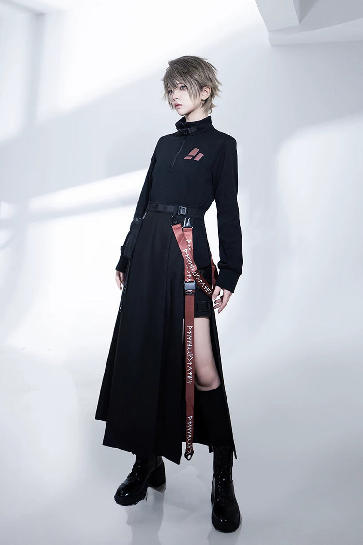 Lolita Skirt - Nameless Blade, Black, Stand Collar, Long Sleeves, Gothic Style - additional product view 8