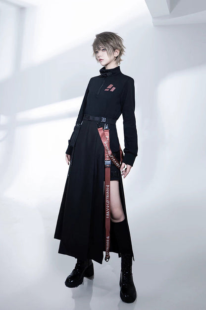 Lolita Skirt - Nameless Blade, Black, Stand Collar, Long Sleeves, Gothic Style - additional product view 8
