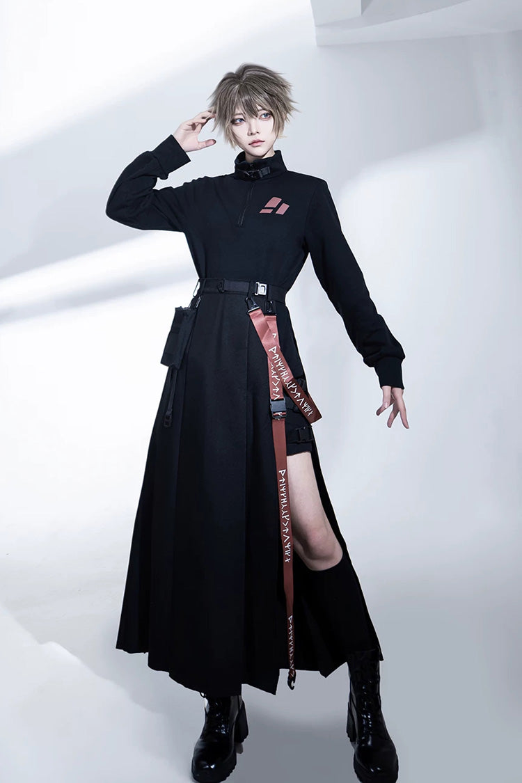Lolita Skirt - Nameless Blade, Black, Stand Collar, Long Sleeves, Gothic Style - additional product view 9
