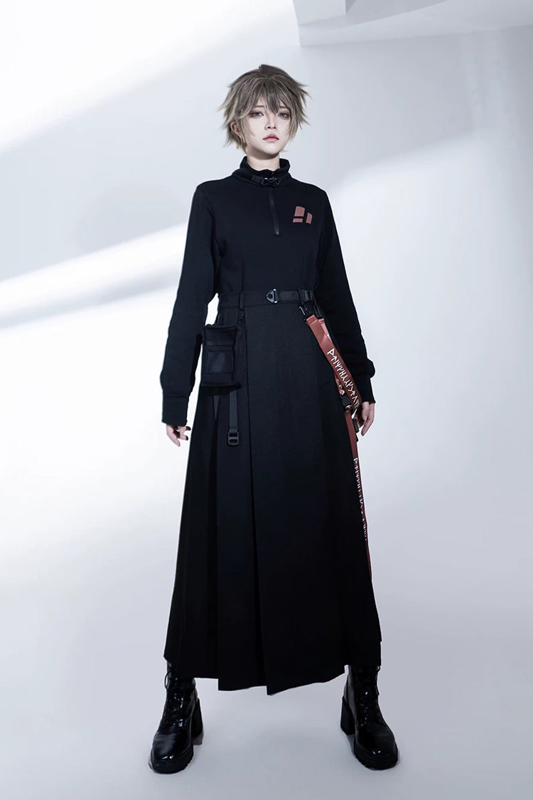 Lolita Skirt - Nameless Blade, Black, Stand Collar, Long Sleeves, Gothic Style - additional product view 11