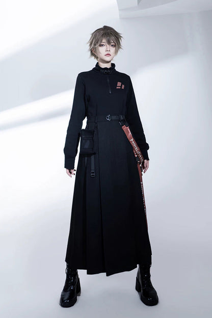 Lolita Skirt - Nameless Blade, Black, Stand Collar, Long Sleeves, Gothic Style - additional product view 11