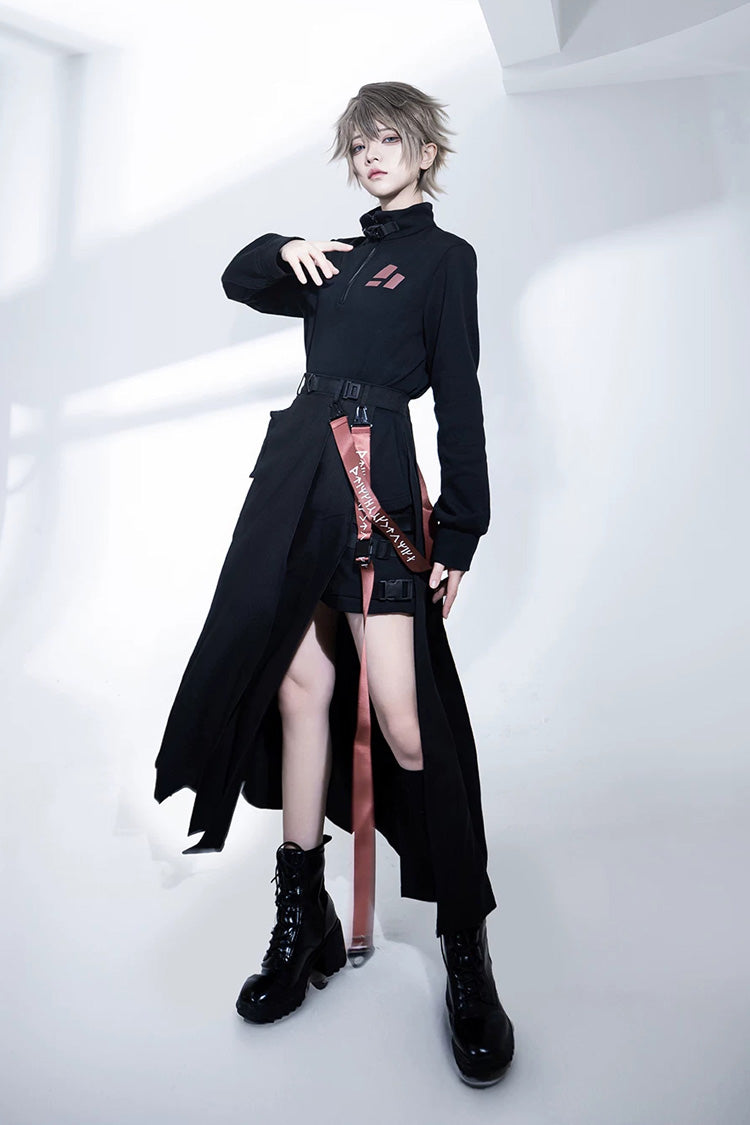 Lolita Skirt - Nameless Blade, Black, Stand Collar, Long Sleeves, Gothic Style - additional product view 12