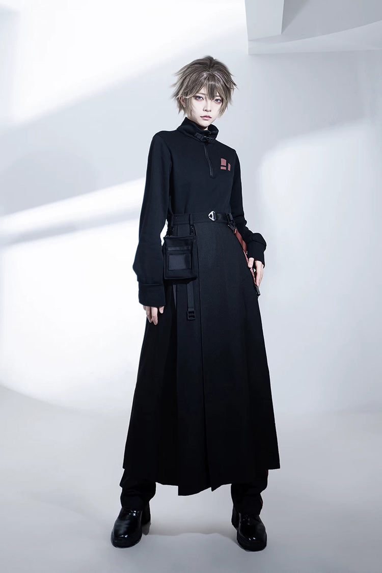 Lolita Skirt - Nameless Blade, Black, Stand Collar, Long Sleeves, Gothic Style - additional product view 13
