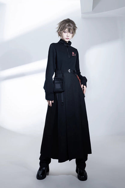 Lolita Skirt - Nameless Blade, Black, Stand Collar, Long Sleeves, Gothic Style - additional product view 13