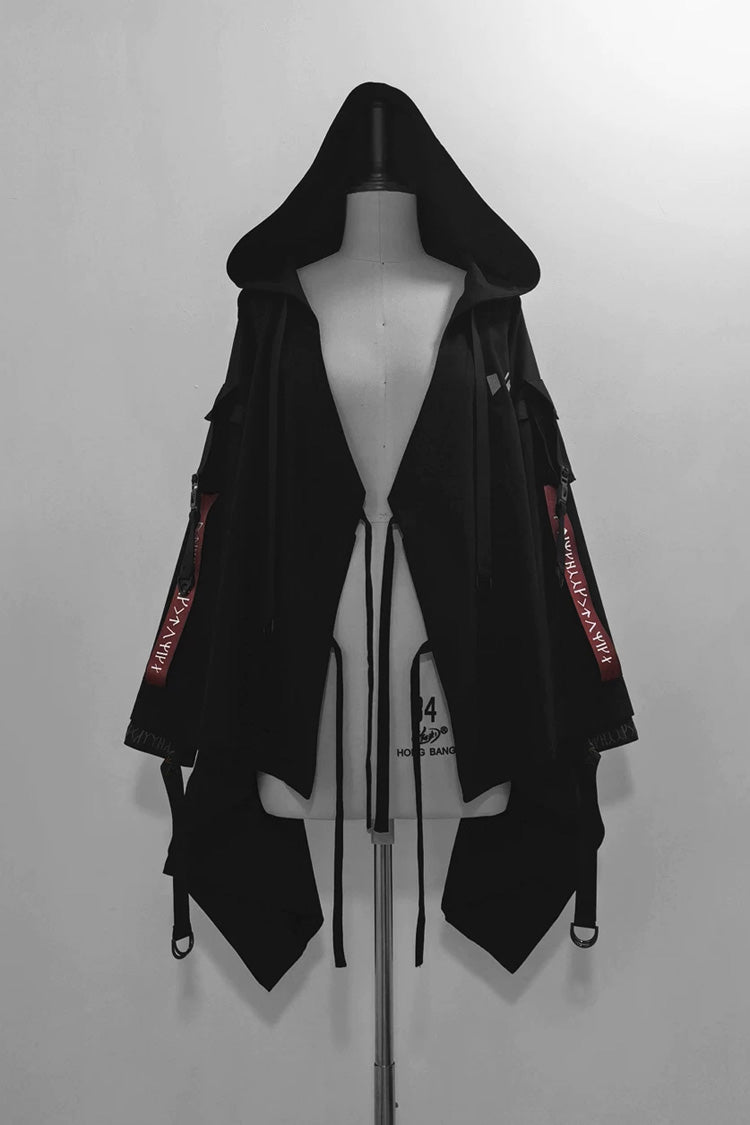 Lolita Skirt - Nameless Blade, Black, Stand Collar, Long Sleeves, Gothic Style - S Hooded-Cardigan(Only) / M Hooded-Cardigan(Only) / L Hooded-Cardigan(Only) option