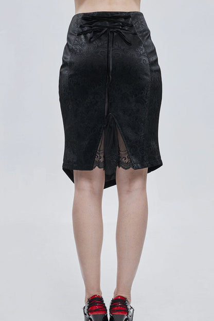 Lolita Skirt - Pattern Leather Button, Black, Zipper Detail, Buckle Detail, Women's Style - additional product view 2