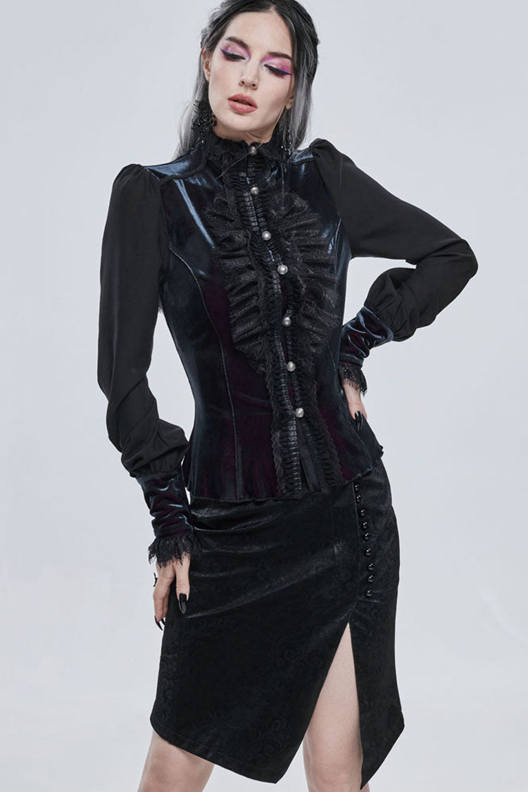 Lolita Skirt - Pattern Leather Button, Black, Zipper Detail, Buckle Detail, Women's Style - additional product view 4