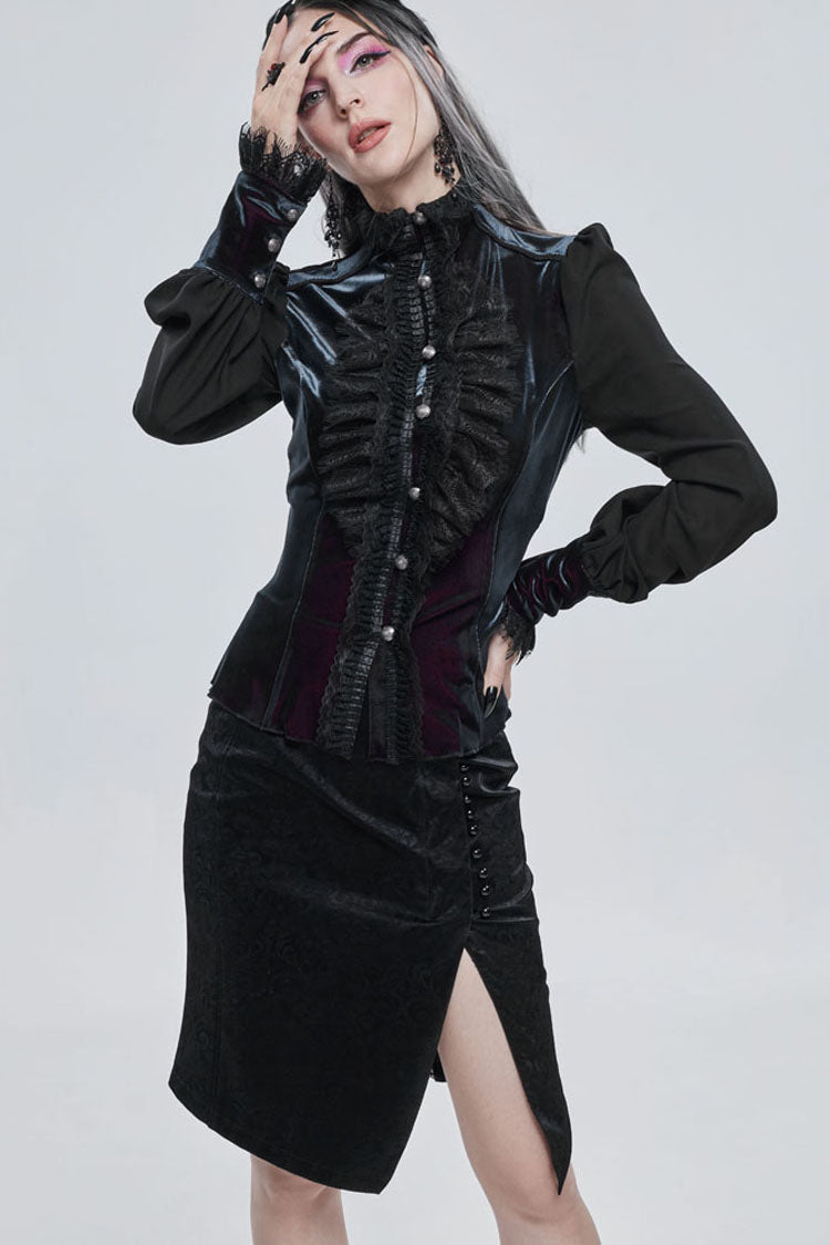 Lolita Skirt - Pattern Leather Button, Black, Zipper Detail, Buckle Detail, Women's Style - additional product view 7