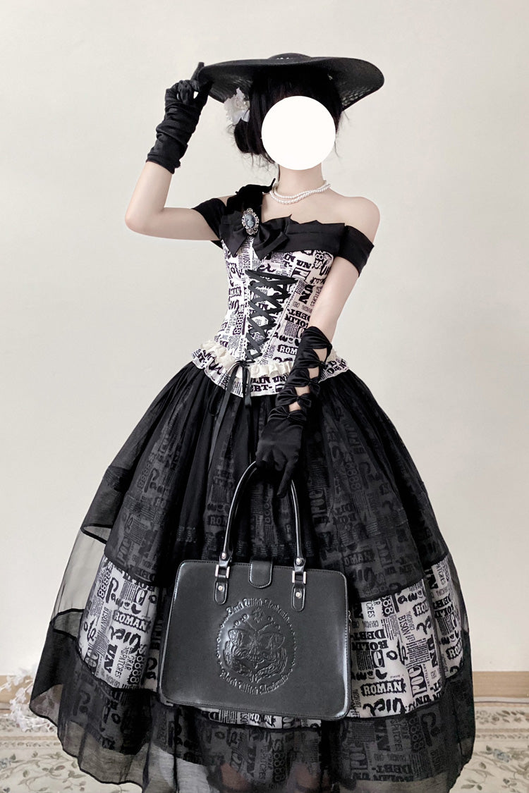 Lolita Skirt - Pin-up Girl, Black, Bow Detail, Lace Trim, Ruffled - additional product view 3