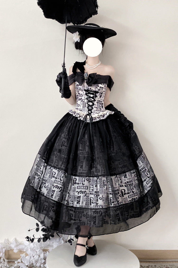 Lolita Skirt - Pin-up Girl, Black, Bow Detail, Lace Trim, Ruffled - additional product view 4