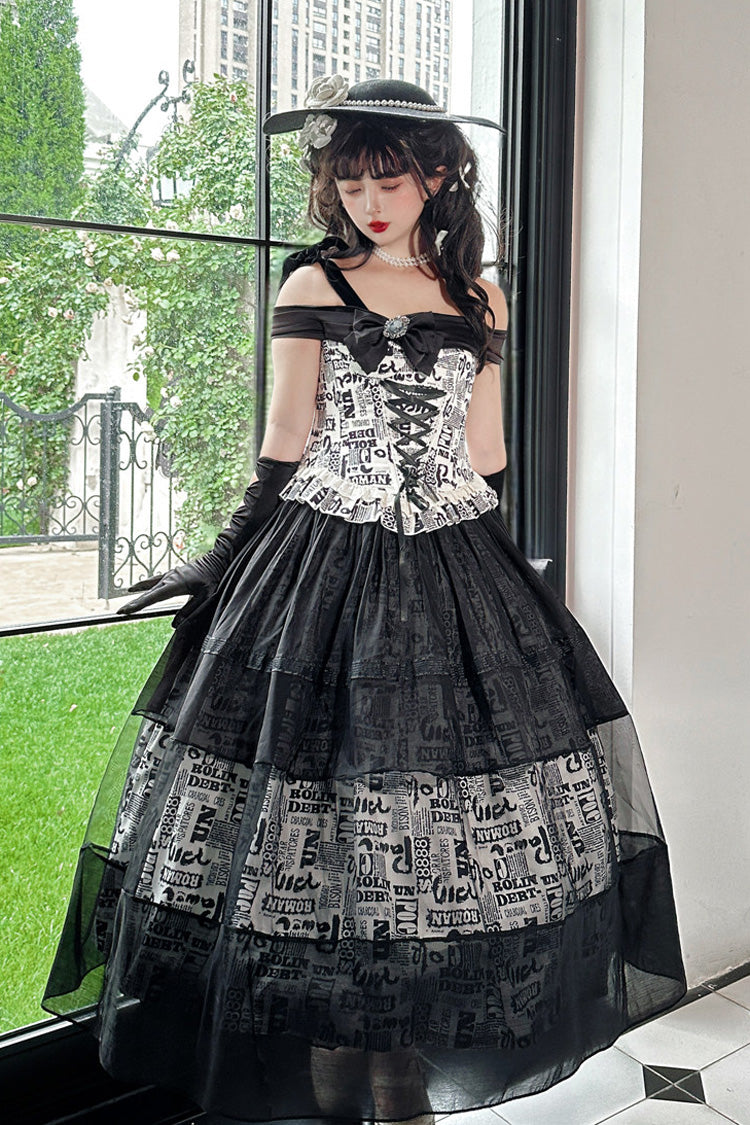 Lolita Skirt - Pin-up Girl, Black, Bow Detail, Lace Trim, Ruffled - additional product view 5