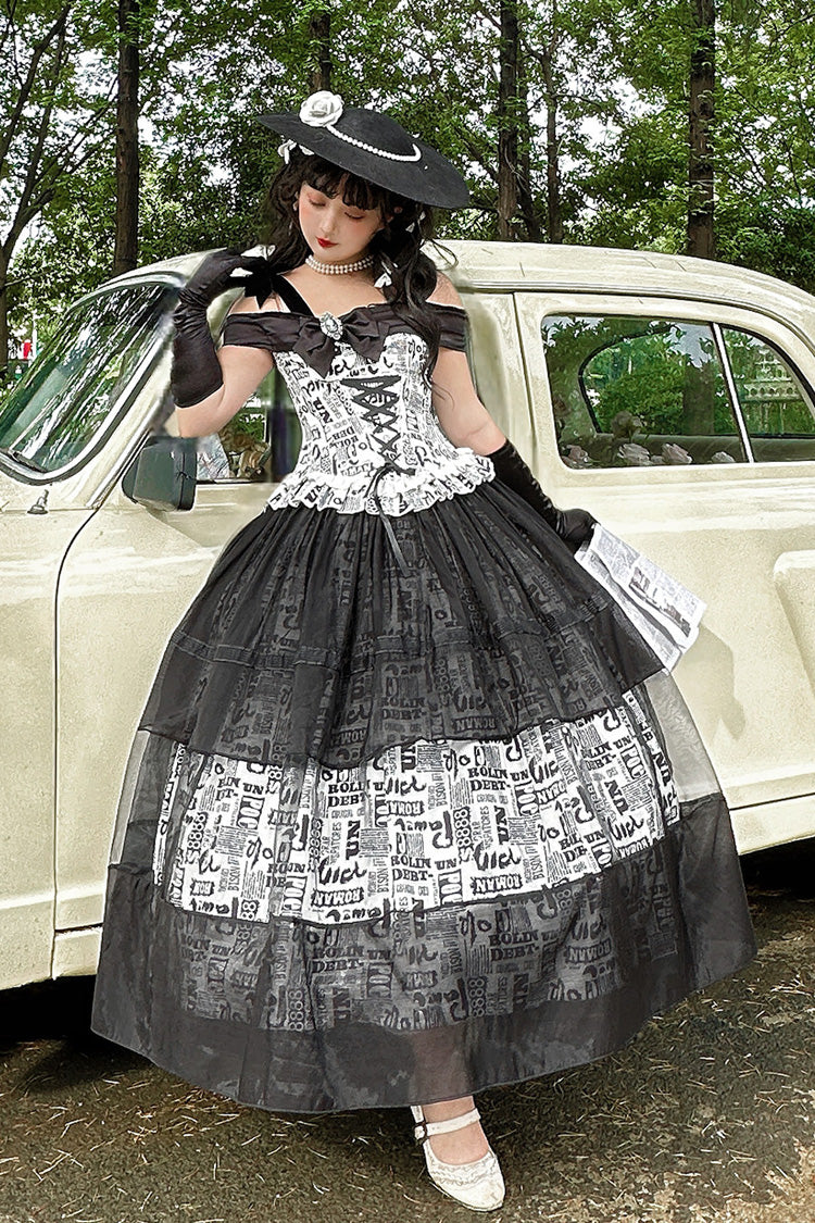 Lolita Skirt - Pin-up Girl, Black, Bow Detail, Lace Trim, Ruffled - additional product view 6