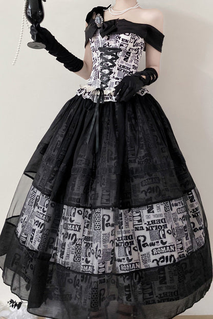 Lolita Skirt - Pin-up Girl, Black, Bow Detail, Lace Trim, Ruffled - additional product view 10
