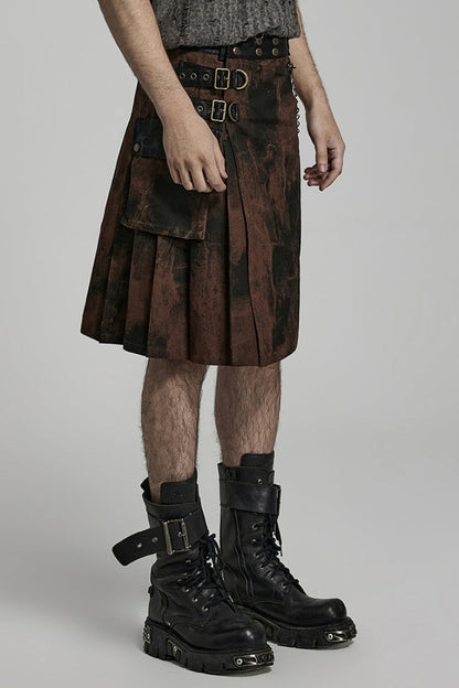 Lolita Skirt - Plaid Print Gradient Stitching, 2 Colors, Plaid, Men's Style, Adjustable - additional product view 10