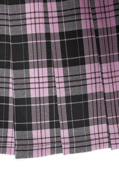 Lolita Skirt - Plaid Striped Print, Pink, Plaid, Striped, Women's Style - additional product view 6