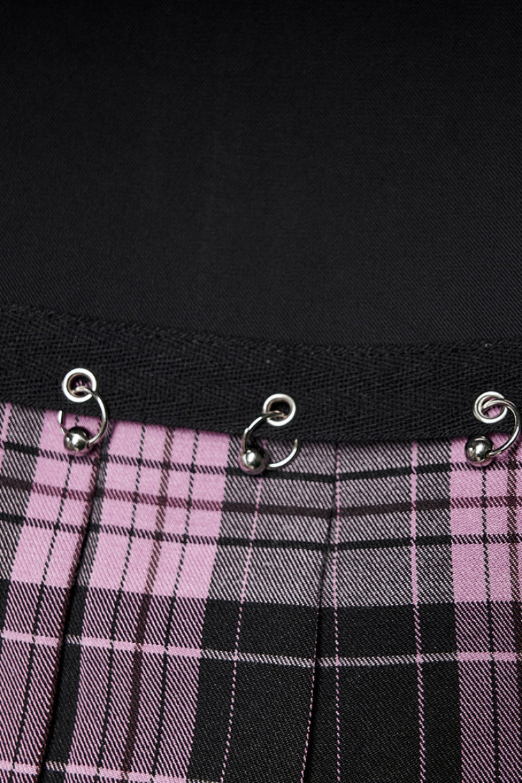 Lolita Skirt - Plaid Striped Print, Pink, Plaid, Striped, Women's Style - additional product view 7