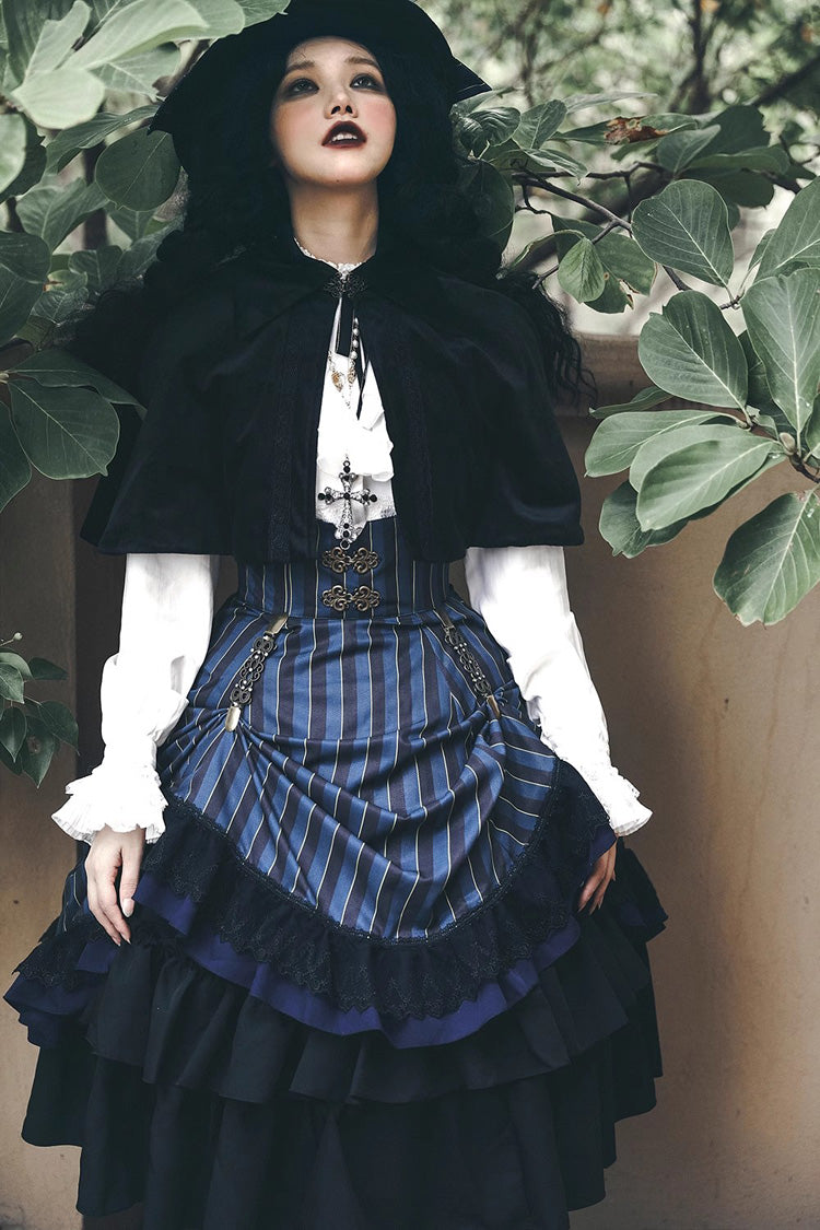 Lolita Skirt - Point Manor Multi-layer Striped, 4 Colors, Striped, High Waist - additional product view 10