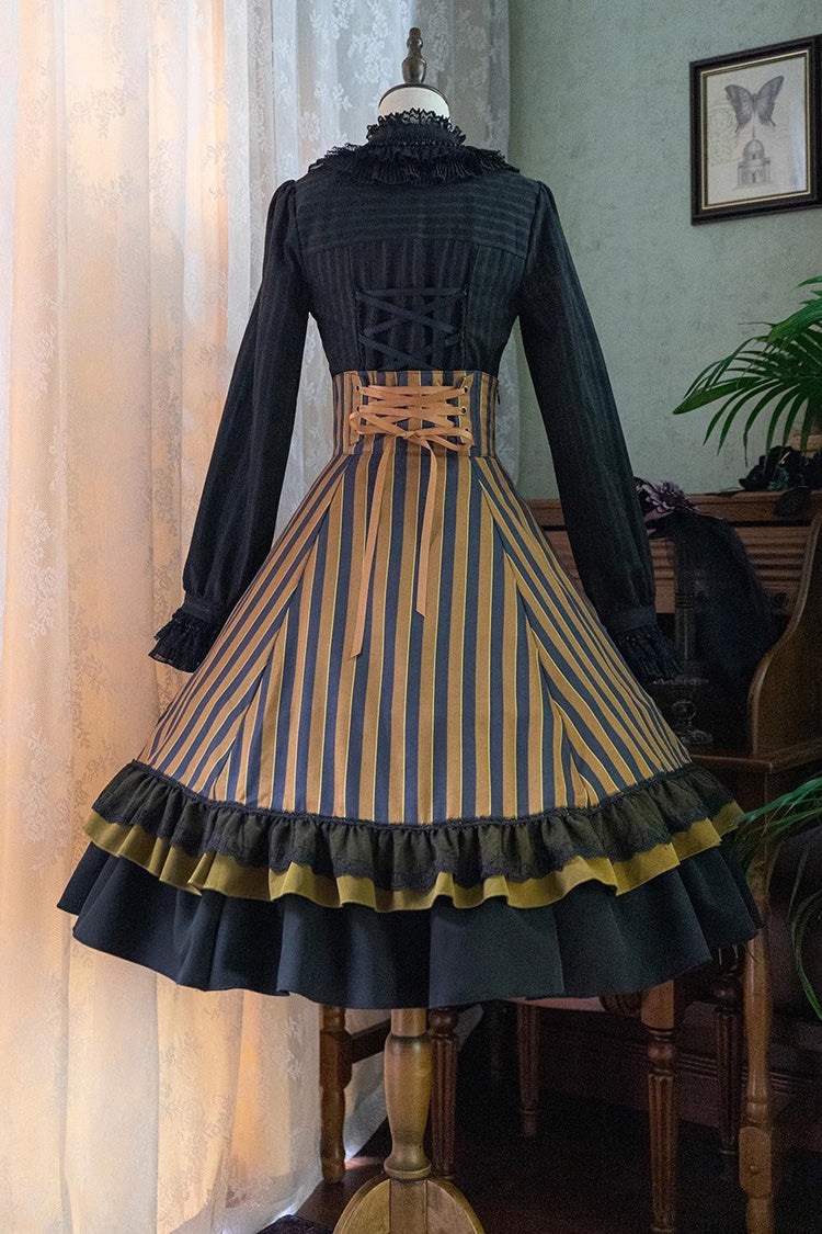 Lolita Skirt - Point Manor Multi-layer Striped, 4 Colors, Striped, High Waist - additional product view 25