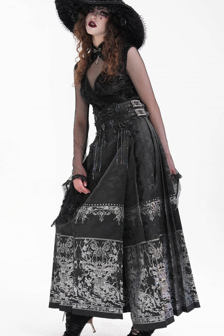 Lolita Skirt - Print, Black, Long Length, Women's Style, Gothic Style - additional product view 3