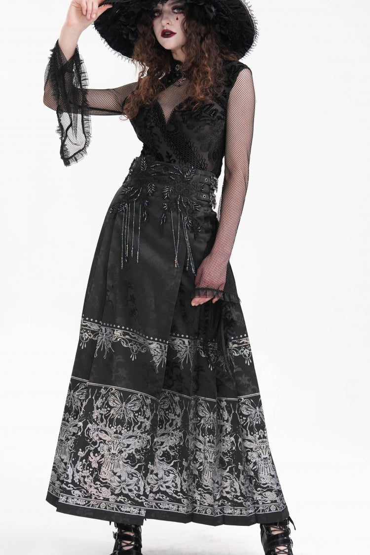 Lolita Skirt - Print, Black, Long Length, Women's Style, Gothic Style - additional product view 4