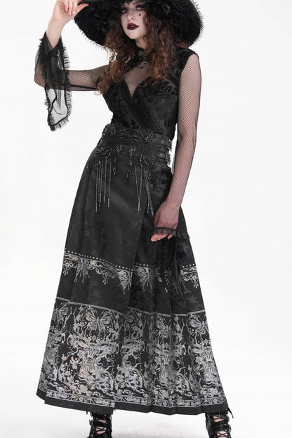 Lolita Skirt - Print, Black, Long Length, Women's Style, Gothic Style - additional product view 4