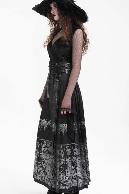 Lolita Skirt - Print, Black, Long Length, Women's Style, Gothic Style - additional product view 5
