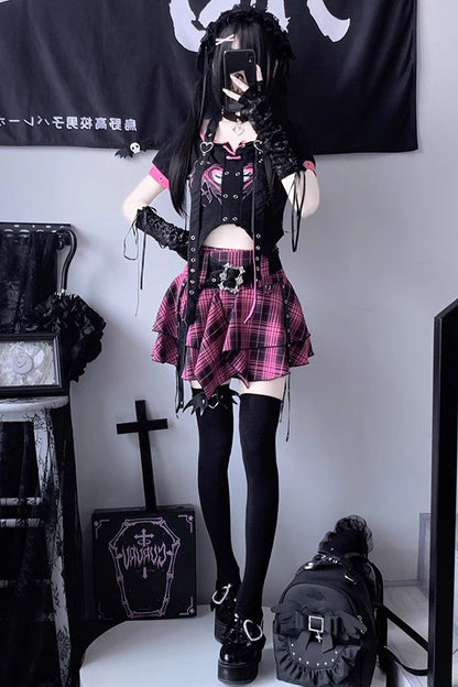 Lolita Skirt - Print Irregular, Purple, Printed, Punk Style - Lolita Coordinate Bottom - additional product view 3