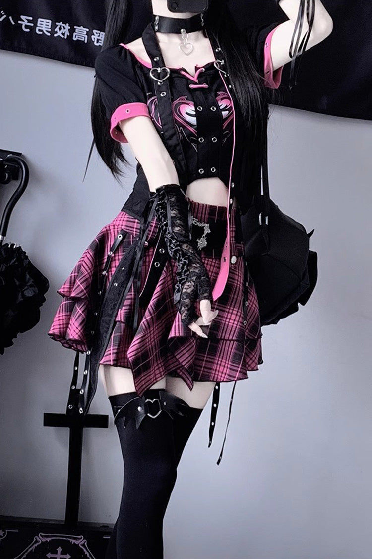 Lolita Skirt - Print Irregular, Purple, Printed, Punk Style - Lolita Coordinate Bottom - additional product view 7