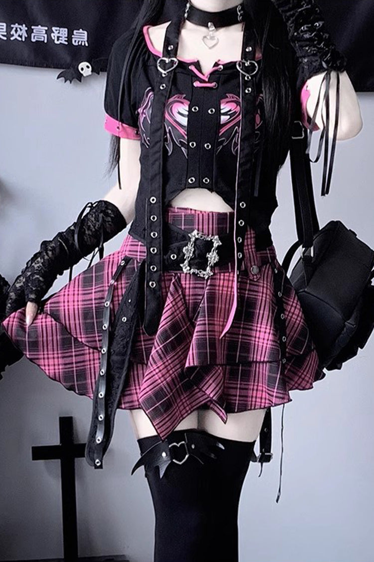 Lolita Skirt - Print Irregular, Purple, Printed, Punk Style - Lolita Coordinate Bottom - main product image