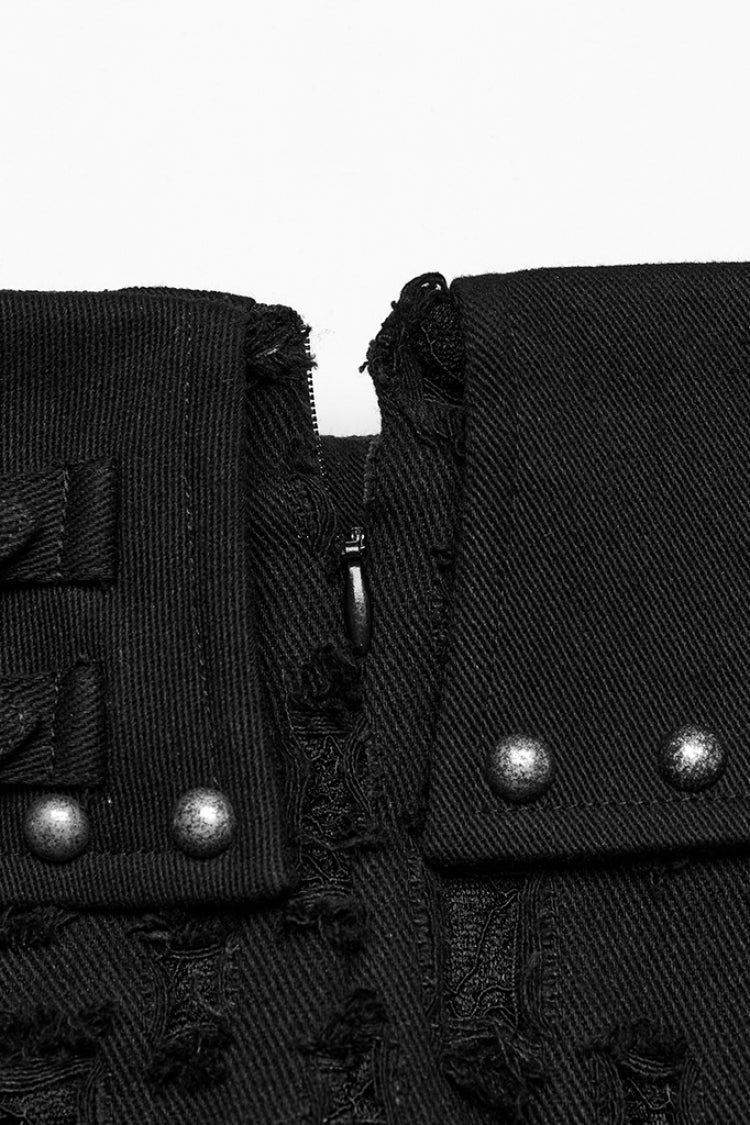 Lolita Skirt - Ripped Asymmetric Studded, Black, Women's Style, Punk Style - additional product view 7