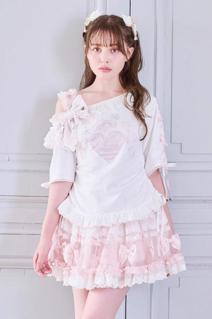 Lolita Skirt - Ruffle Bowknot Lace Plus, 3 Colors, Plus Size, Ruffled, Sweet Style - main product image