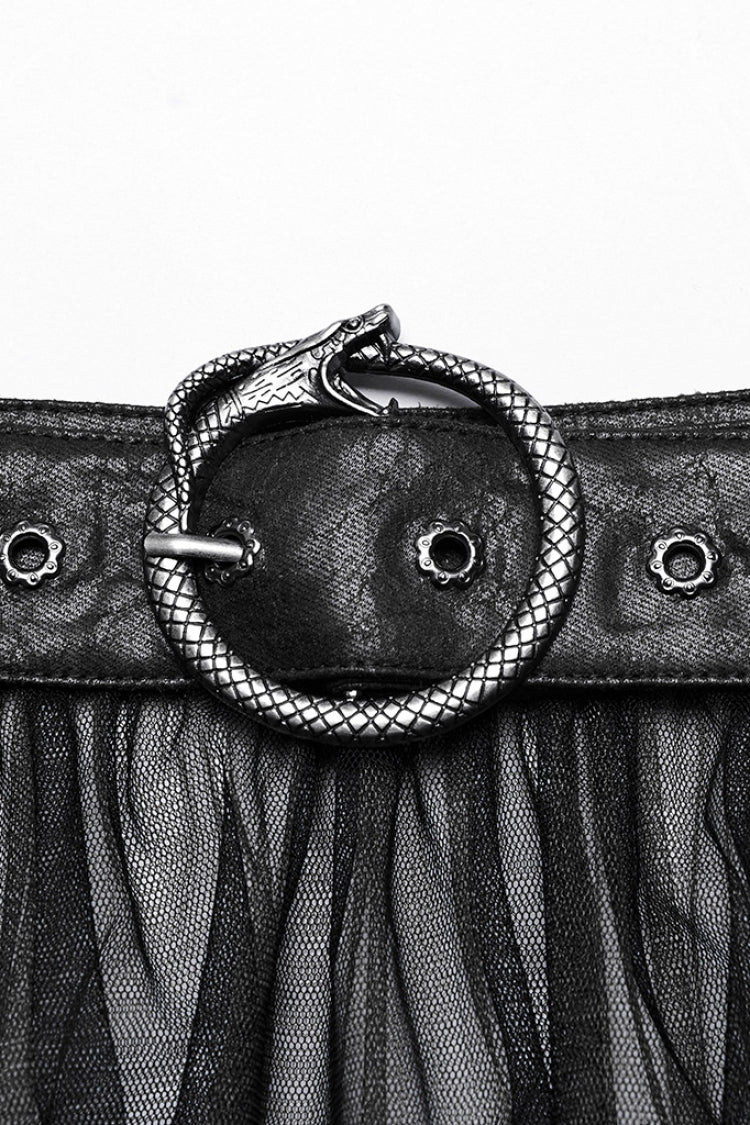 Lolita Skirt - Ruffle Mesh Buckle Overskirt, 3 Colors, Buckle Detail, Women's Style - additional product view 5