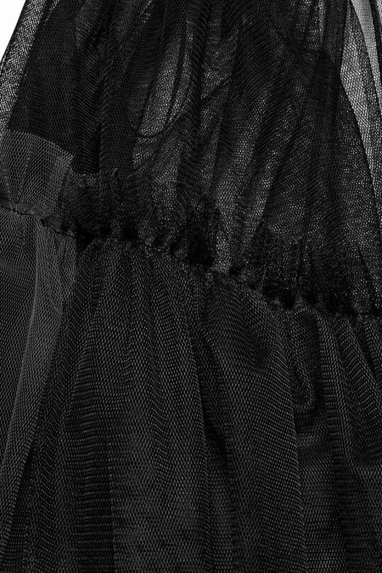 Lolita Skirt - Ruffle Mesh Buckle Overskirt, 3 Colors, Buckle Detail, Women's Style - additional product view 6