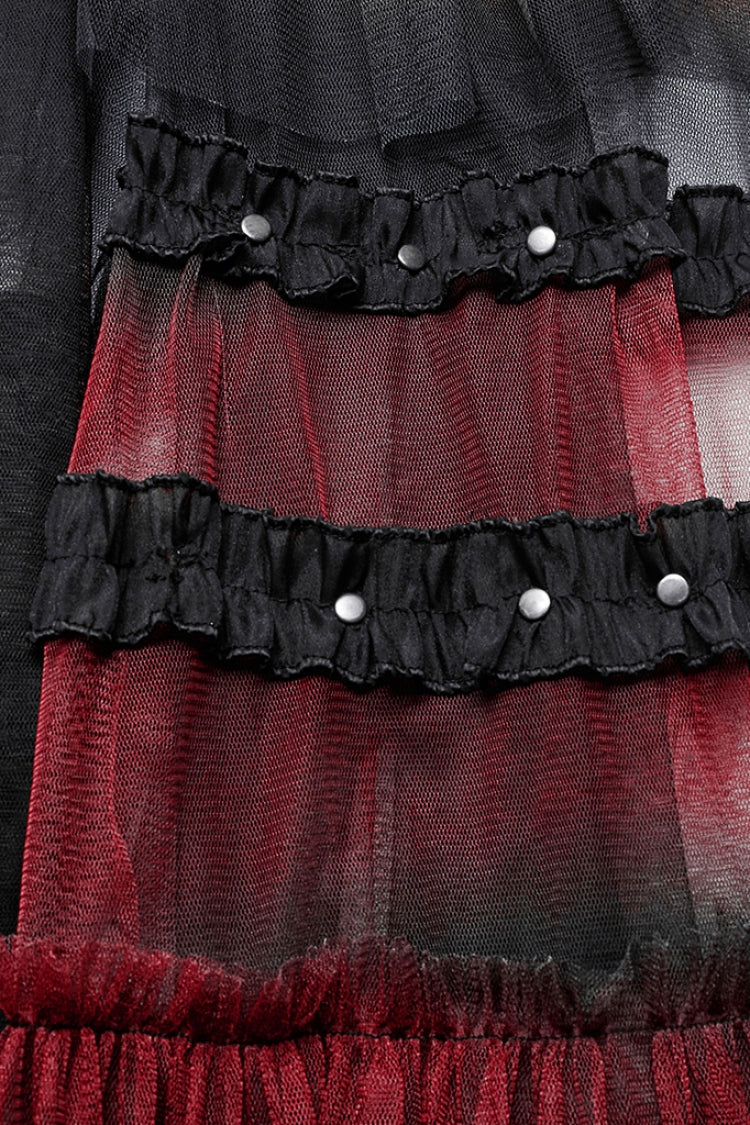 Lolita Skirt - Ruffle Mesh Buckle Overskirt, 3 Colors, Buckle Detail, Women's Style - additional product view 15