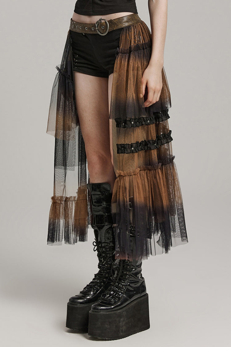 Lolita Skirt - Ruffle Mesh Buckle Overskirt, 3 Colors, Buckle Detail, Women's Style - additional product view 18
