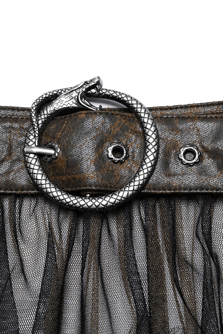 Lolita Skirt - Ruffle Mesh Buckle Overskirt, 3 Colors, Buckle Detail, Women's Style - additional product view 21