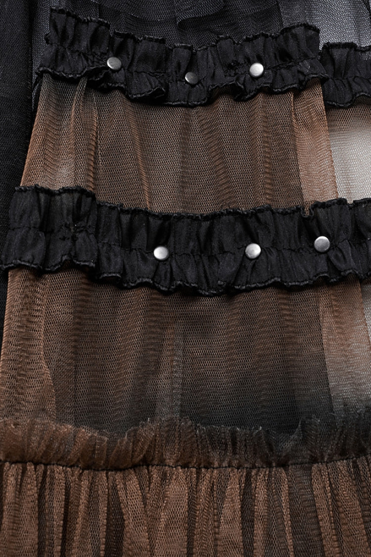 Lolita Skirt - Ruffle Mesh Buckle Overskirt, 3 Colors, Buckle Detail, Women's Style - additional product view 24