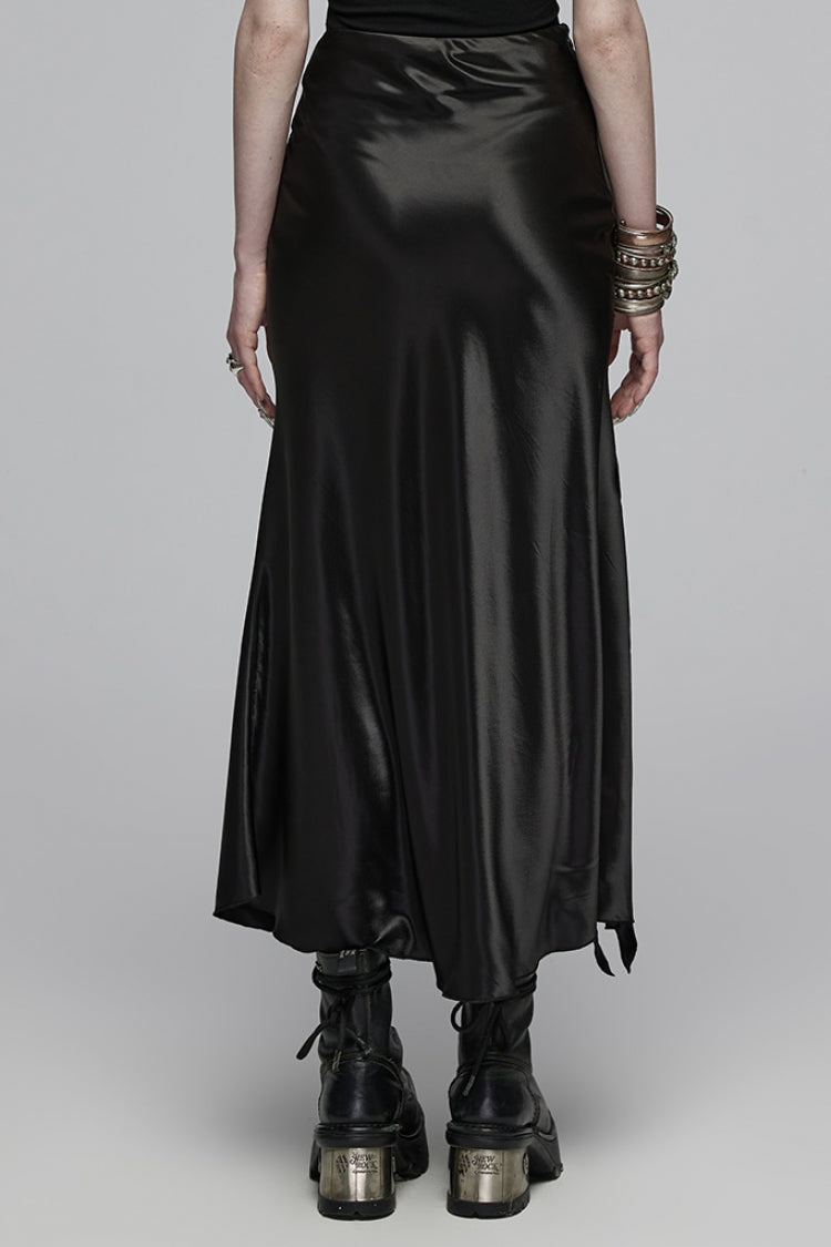 Lolita Skirt - Ruffle Slim Asymmetric, Black, Women's Style, Ruffled, Gothic Style - additional product view 3