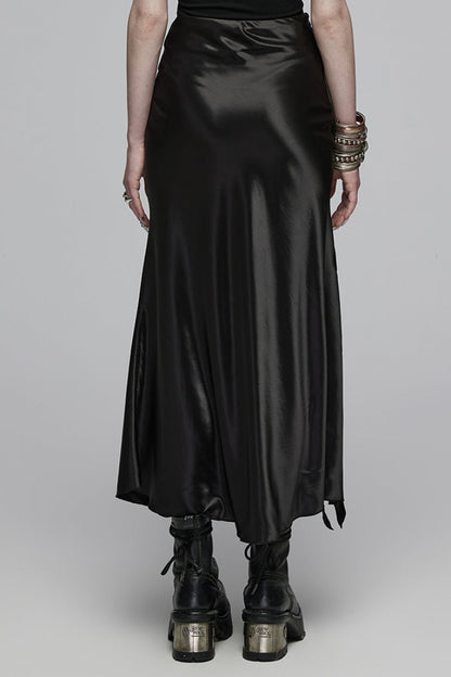 Lolita Skirt - Ruffle Slim Asymmetric, Black, Women's Style, Ruffled, Gothic Style - additional product view 3